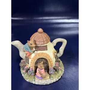 VTG Dezine Moussy Lodge Mini Cottage Teapot 1993 Decoration 3" Removable Lid -D9